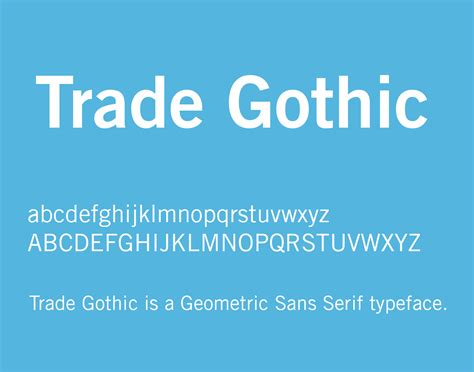 Trade Gothic Font Free - Free Fonts