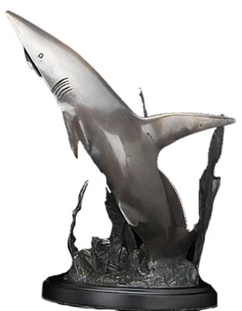 Brass Patina Shark Attack Sculpture