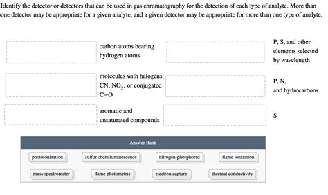 Solved Identify the detector or detectors that can be used | Chegg.com