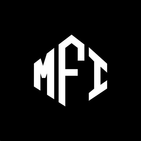 diseño de logotipo de letra mfi con forma de polígono. diseño de logotipo en forma de cubo y ...