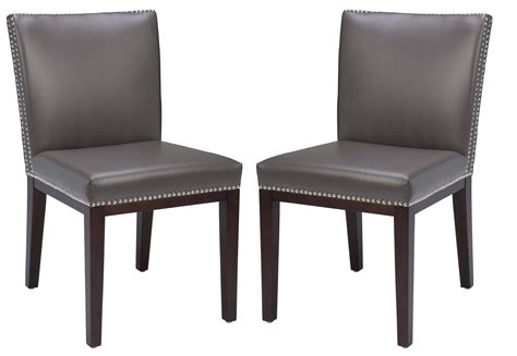 Vintage Leather Grey Dining Chair Set of 2 from Sunpan (55878) | Coleman Furniture