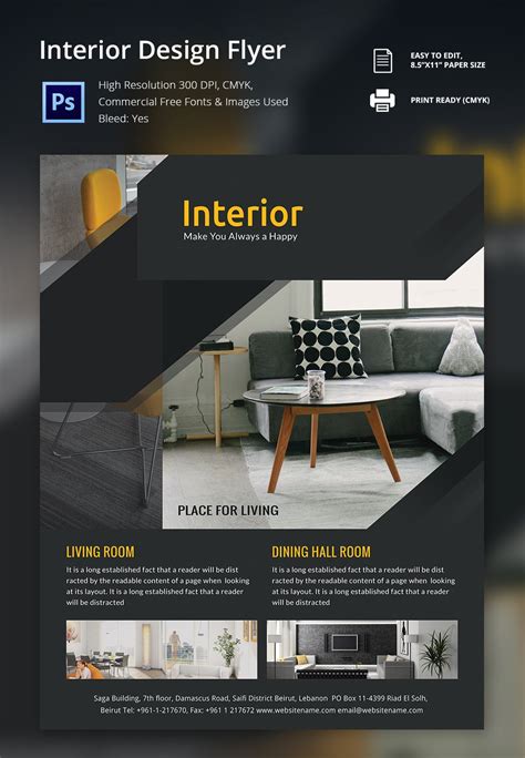 Interior Design Flyer Template 25 Free PSD, AI, Vector EPS Format ...