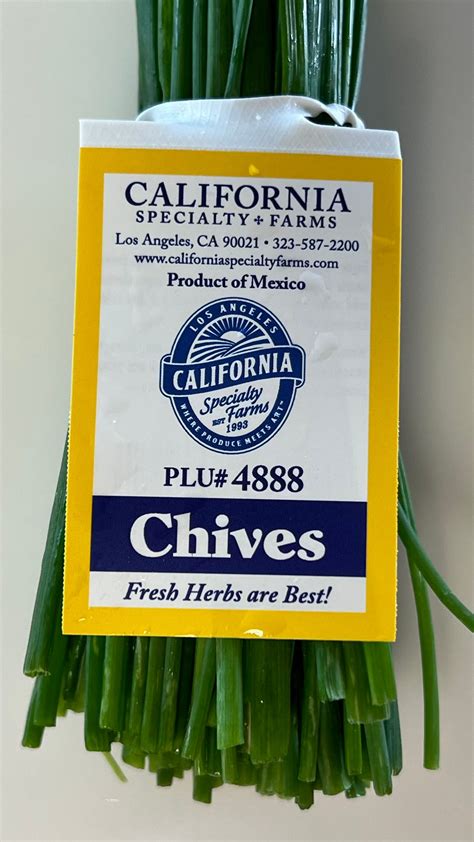 Fresh Chives Food Labels