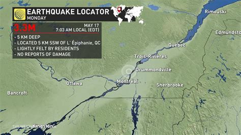 The Weather Network - Moderate earthquake jolts Montrealers awake Monday morning