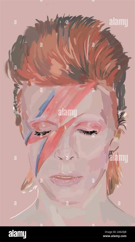 David bowie as ziggy stardust illustration Stock Photo - Alamy