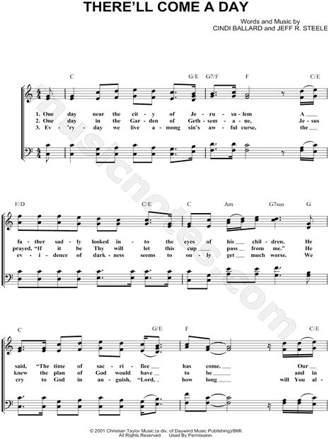 Brian Free & Assurance "There'll Come a Day" Sheet Music in C Major (transposable) - Download ...