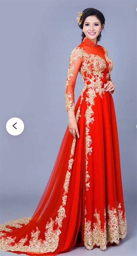 Red Ao Dai Vietnamese Traditional Wedding Dress With Gold | ubicaciondepersonas.cdmx.gob.mx