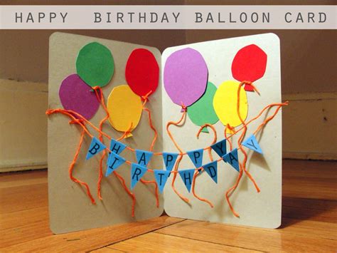 pintrest kids birthday craft ideas | Happy Birthday Balloon Card | The Thrifty Ginger | Fall ...