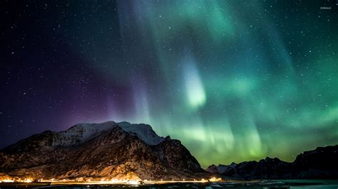 Northern Lights over Lofoten island, Norway wallpaper - Nature ...