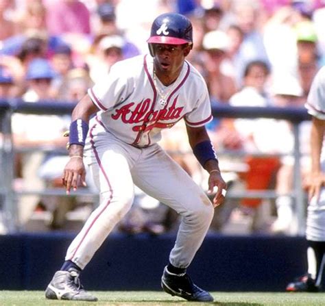 DEION SANDERS | Atlanta Braves 1992 Away Majestic Throwback Baseball Jersey