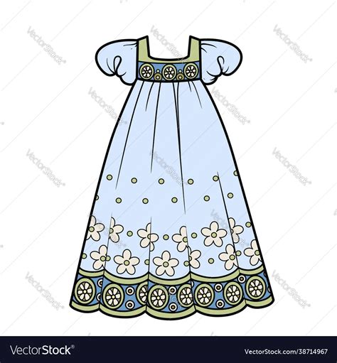 Light summer romantic long dress with floral Vector Image