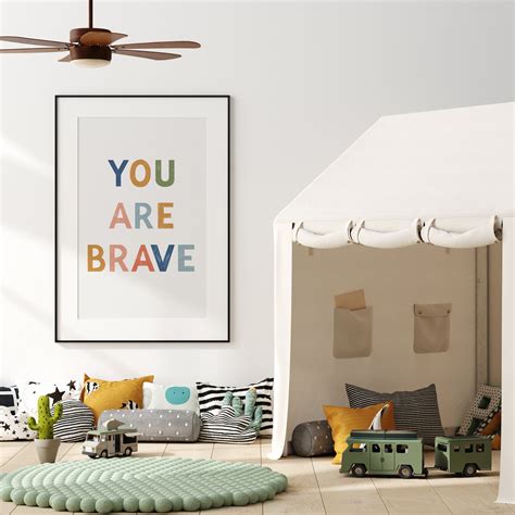 YOU ARE BRAVE Motivational Printable Quote wall art | Etsy