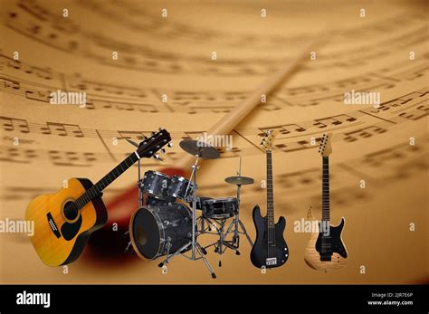 Rock, Music Instruments, Drum,Guitar, Bass Stock Photo - Alamy