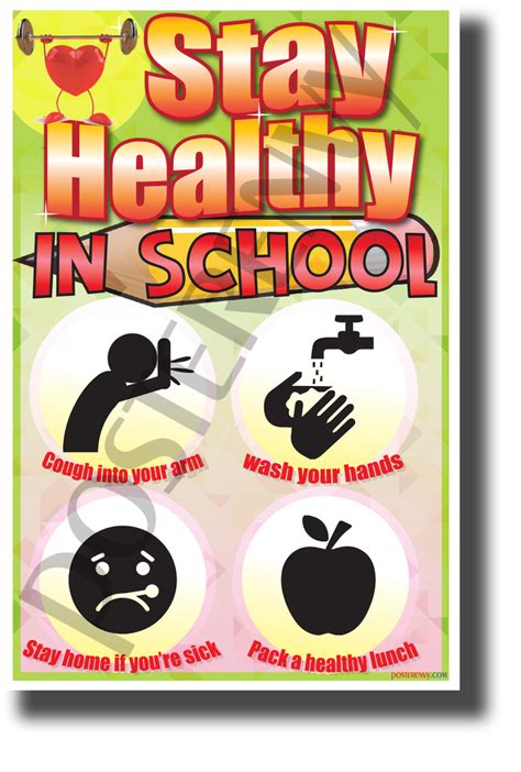 Stay Healthy in School - NEW Educational Health and Hygiene POSTER (he076)