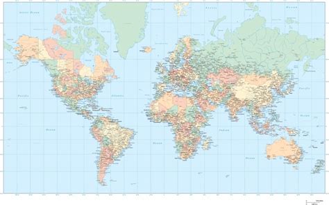 Flat map of the world vector Free vector in Adobe Illustrator ai ( .ai ) vector illustration ...