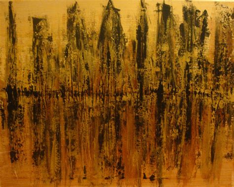 Original Cityscape Gold Abstract Painting Art by Jessicabstract