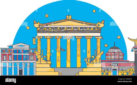 Athens, Greece City Skyline. Handmade vector art illustration Stock Vector Image & Art - Alamy