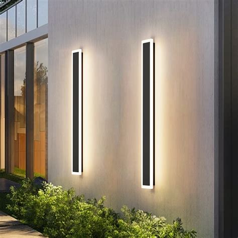 Aipsun 2 Pack Outdoor Wall Lights, Black LED Exterior Light Fixtures Wall Mount, Modern Porch ...