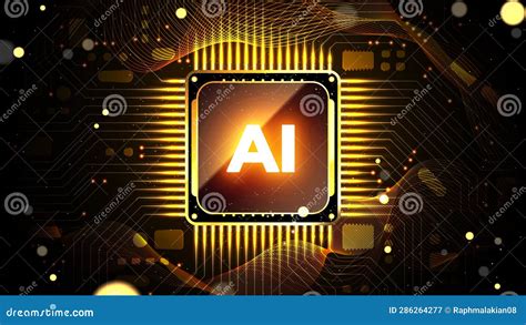 Glowing AI Chipset Processor and Circuits. Futuristic Artificial ...