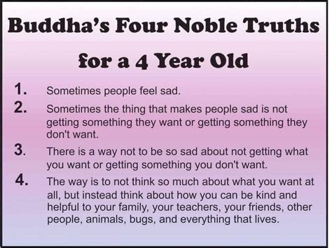 Buddha’s Four Noble Truths for a four year old : r/Buddhism