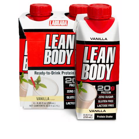 Labrada Lean Body Vanilla Protein Shake, 8.45 Fl. Oz., 4 Count ...