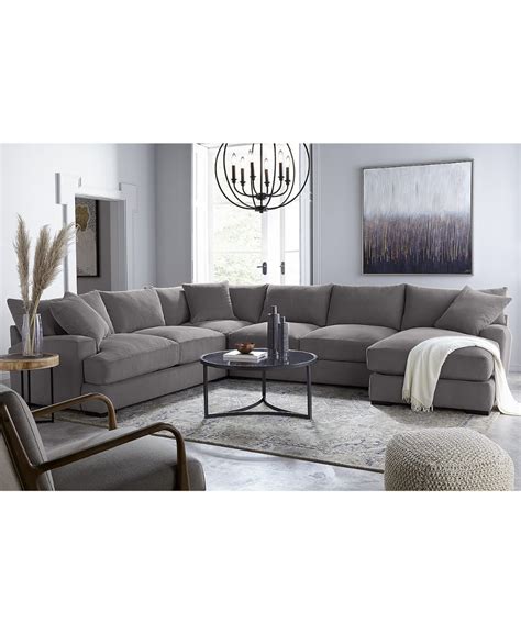 Furniture Rhyder 5-Pc. Fabric Sectional Sofa with Chaise, Created for Macy's & Reviews ...