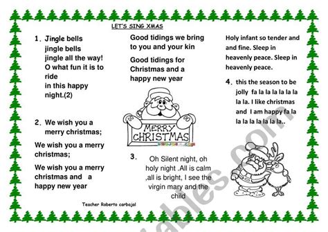 christmas songs adapted for kids non native - ESL worksheet by robertperu