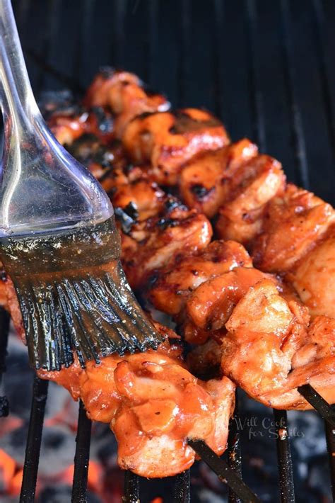 Grilled Spicy BBQ Chicken Skewers - Will Cook For Smiles