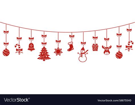 Festive christmas hanging ornaments Royalty Free Vector