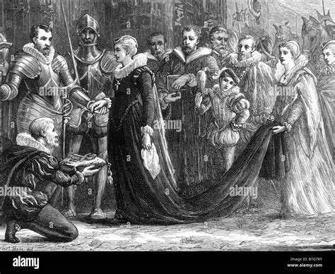 Mary Queen of Scots Entering Holyrood Palace Edinburgh Scotland 1561 ...