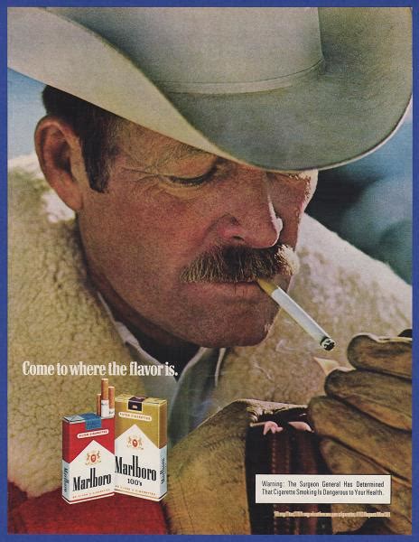 Vintage 1981 MARLBORO Cigarettes Cowboy Marlboro Man Tobacco Print Ad ...