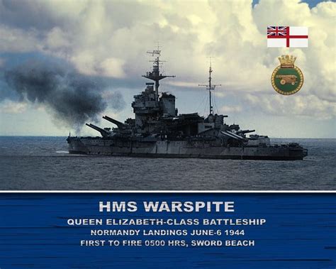 British Battleship HMS Warspite (03) (google.image) 08.20 (Large) Normandy Landings, Hms Hood ...