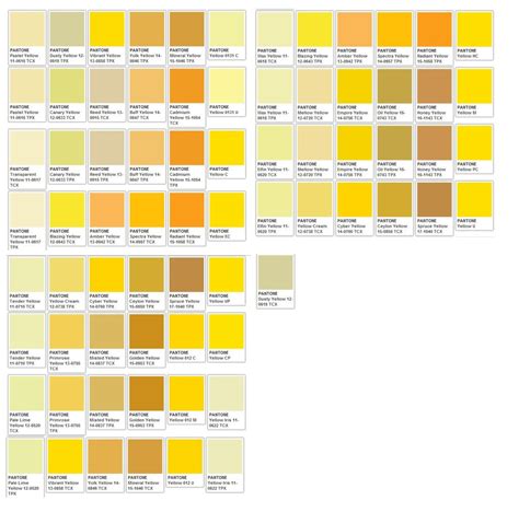Color Palette Yellow Pantone Color Chart Shades Of Yellow Color | Images and Photos finder