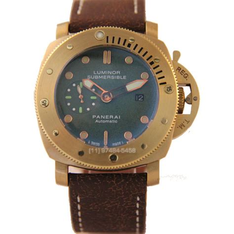 Relógio Réplica Panerai Submersible Cerâmica Gold Green