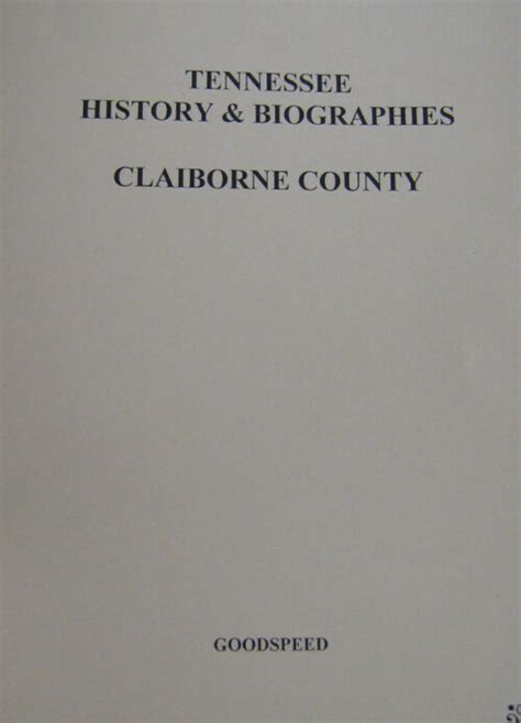 Claiborne County, Tennessee Biographies - Southern Genealogy Books