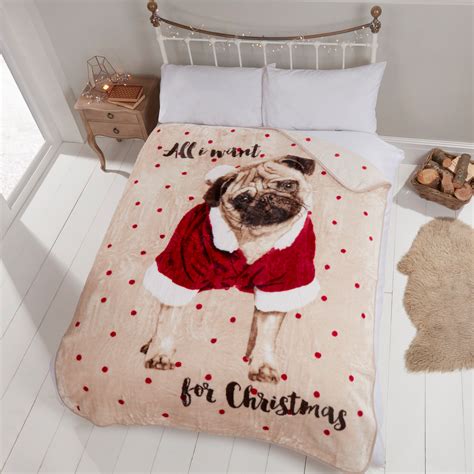 Dreamscene Pug Duvet Cover with Pillow Case Bedding Set OR Dog Bed ...