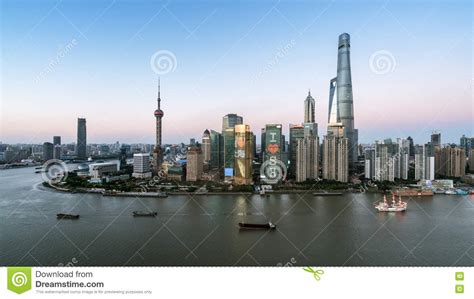 Modern skyline of shanghai editorial photo. Image of panoramic - 71202631