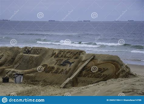 Durban Tourism Sand Art at Golden Mile Beach Promenade Stock Photo ...