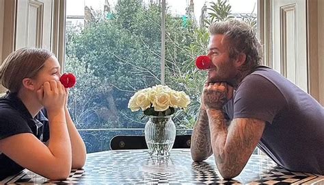 David Beckham, daughter Harper wear matching red noses for Comic Relief 2023