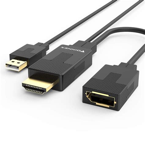 HDMI to DisplayPort Adapter Converter 4K 60Hz, Active HDMI 1.4 to DP 1.2 Female Adaptor with ...