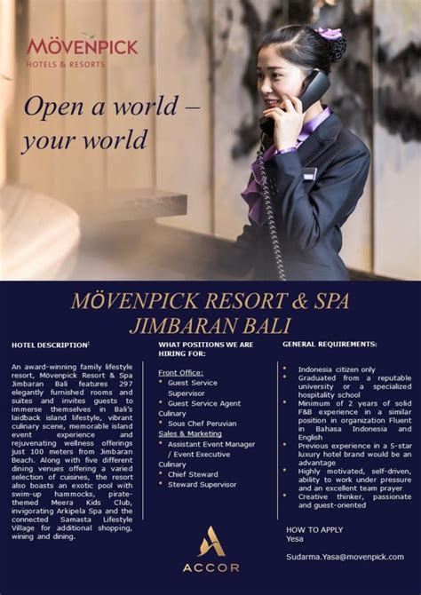 Movenpick Resort Jimbaran Bali - HHRMA Hotel Job Vacancy Indonesia