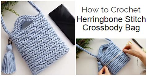 Crochet Herringbone Stitch Crossbody Bag - Crochet Kingdom