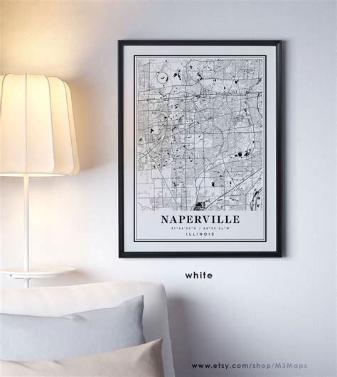 Naperville Illinois Map Naperville IL Map Naperville City - Etsy