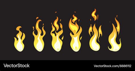 Cartoon comic fire animation frames Royalty Free Vector