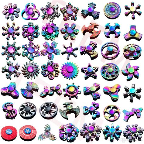 120 Types Fidget Spinner Toys Rainbow Hand Spinners Tri Fidget Metal Gyro Dragon Wings Eye ...