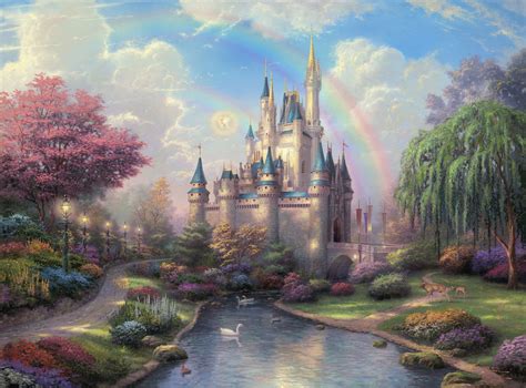 Free download | HD wallpaper: Cinderella's Castle by Thomas Kinkade ...