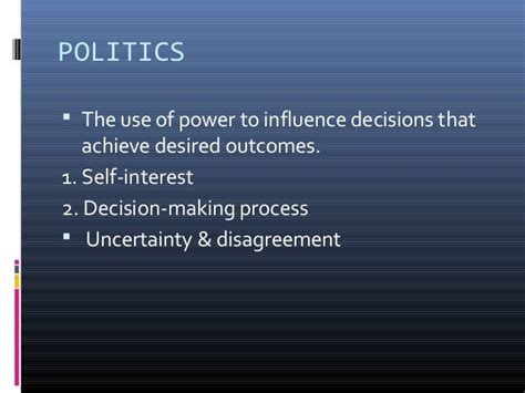 Power and politics