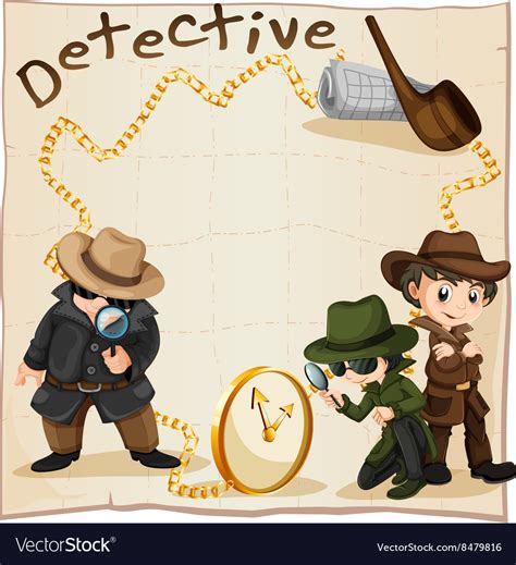 Detectives looking for clues Royalty Free Vector Image