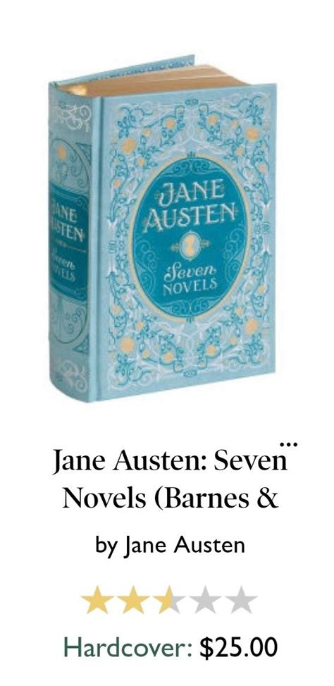 Jane Austen: Seven Novels (Barnes & Noble Collectible Edition) Jane Austen Books, Home Library ...