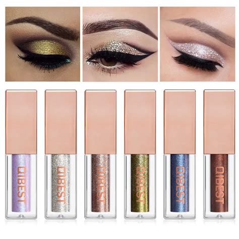 New Metallic Liquid Eye Shadow QIBEST 1PC Fashion Eye Eyeshadow Glitter Liquid Eyeshadow Makeup ...